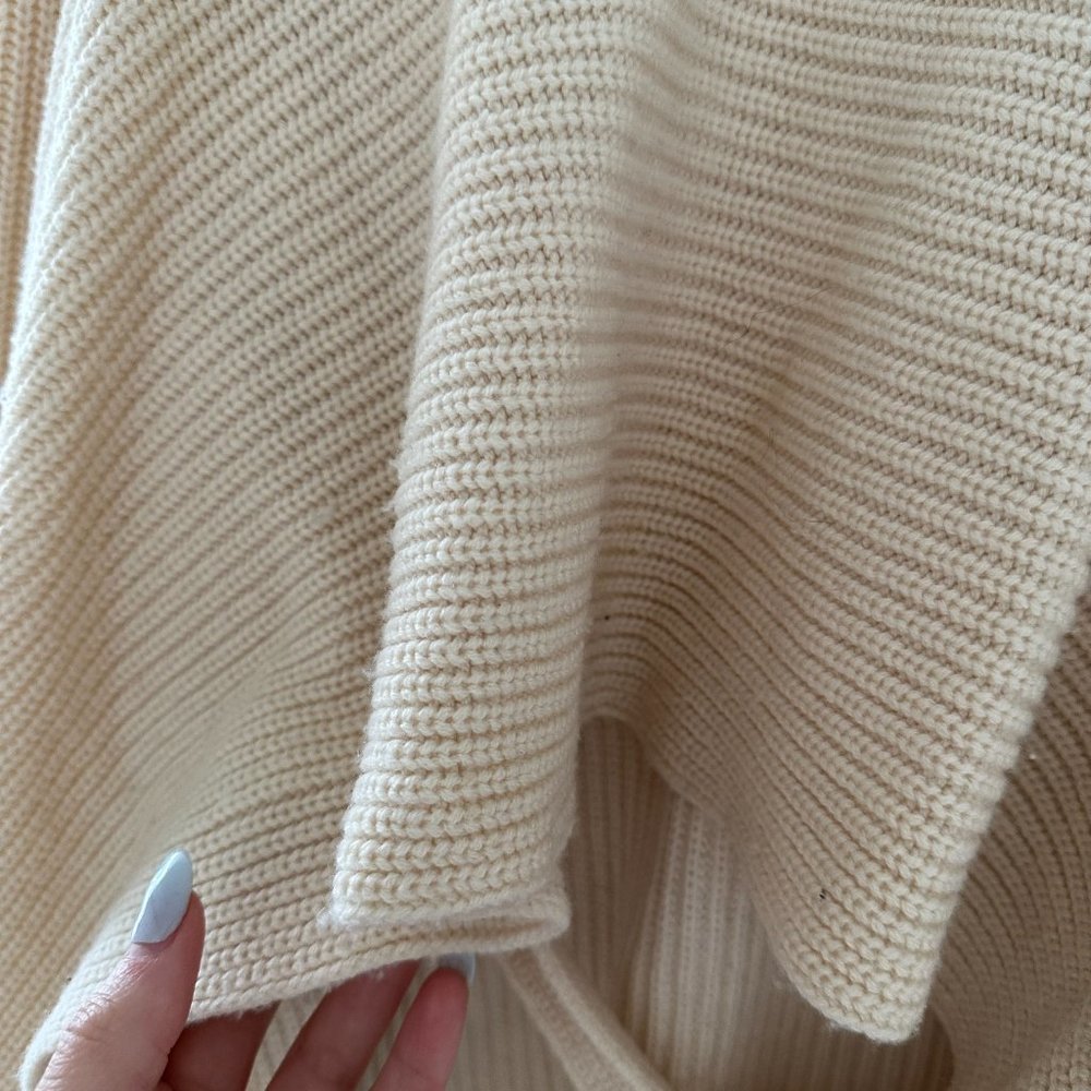 3.1 Phillip Lim Oversized Knit Sweater Tan Cropped Cut-out Back w/ String - Picture 10 of 11